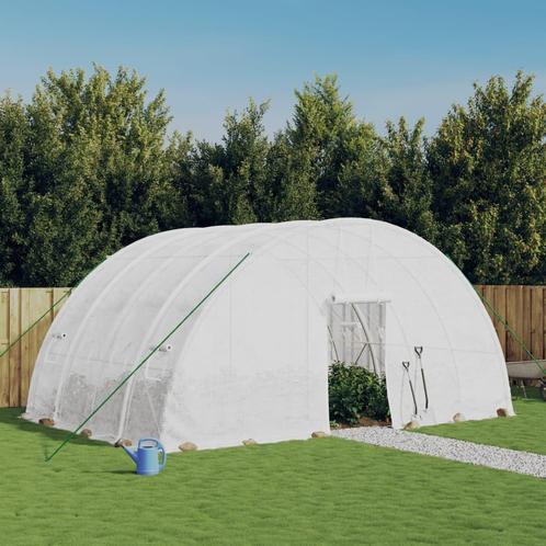 vidaXL Tuinkas met stalen frame 24 m² 6x4x2,85 m wit, Tuin en Terras, Kassen, Nieuw, Verzenden
