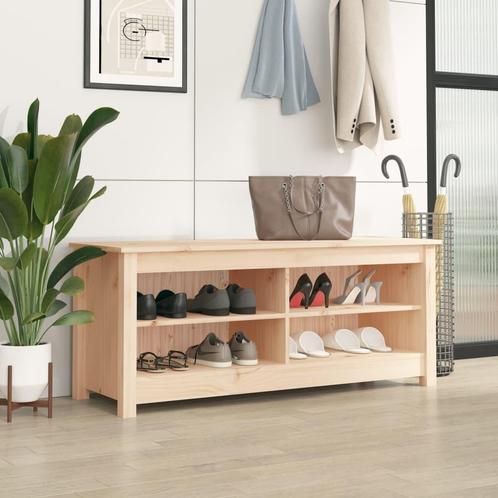 vidaXL Schoenenbank 110x38x45,5 cm massief grenenhout, Huis en Inrichting, Kasten | Schoenenrekken, Nieuw, Verzenden