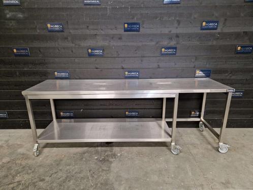 Werktafel | verrijdbaar | RVS | 260 cm, Zakelijke goederen, Horeca | Keukenapparatuur, Gebruikt, RVS Meubilair