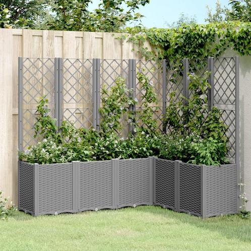 vidaXL Plantenbak met latwerk 160x120x140 cm polypropeen, Tuin en Terras, Bloembakken en Plantenbakken, Nieuw, Kunststof, Verzenden