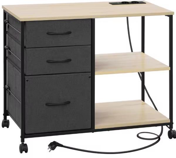 Archiefkast met Laadstation – 3 Stoffen Lades en Wielen 80×6, Huis en Inrichting, Kasten | Buffetkasten, Nieuw, Verzenden