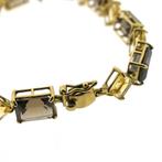 8 Krt. Armband met aquamarijn | 18,5 cm (Rookkwarts), Sieraden, Tassen en Uiterlijk, Antieke sieraden, Ophalen of Verzenden, Goud