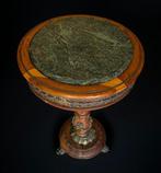 Bijzettafel - Brons, Walnoot, Groene marmer van de Alpen