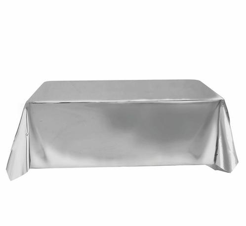 Zilveren Tafelkleed Metallic 2,74m, Hobby en Vrije tijd, Feestartikelen, Nieuw, Verzenden