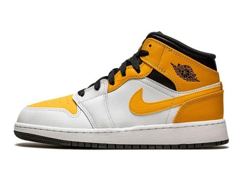 Air Jordan 1 Mid White University Gold - Maat 36 EU, Kleding | Heren, Schoenen, Ophalen of Verzenden