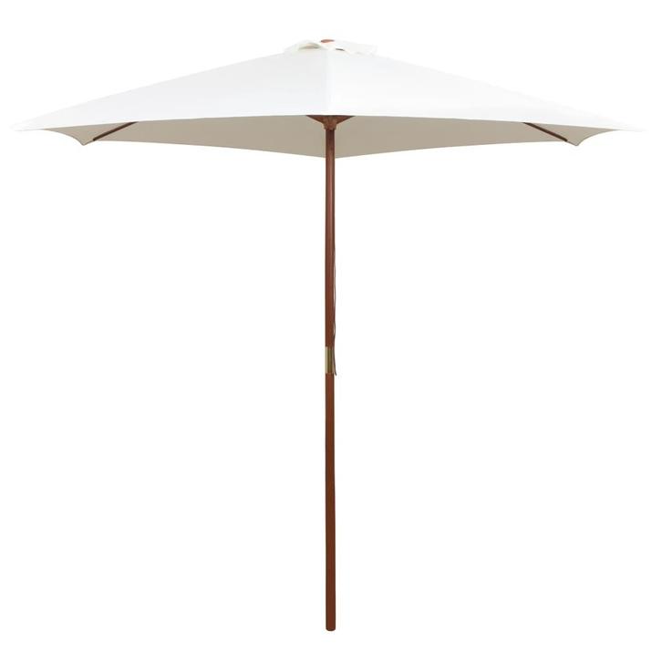 vidaXL Parasol 270x270 cm houten paal crèmewit, Tuin en Terras, Parasols, Nieuw, 2 tot 3 meter, Verzenden