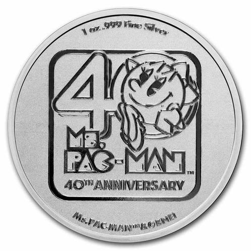 Niue - Ms Pac Man 40th Anniversary 1 oz 2021 (20.000 oplage), Postzegels en Munten, Munten en Bankbiljetten | Verzamelingen, Munten