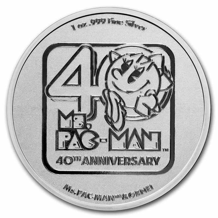 Niue - Ms Pac Man 40th Anniversary 1 oz 2021 (20.000 oplage), Postzegels en Munten, Munten en Bankbiljetten | Verzamelingen, Munten