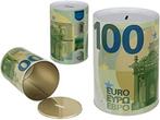 Spaarpot van blik – Geldblik – Eurobiljetten