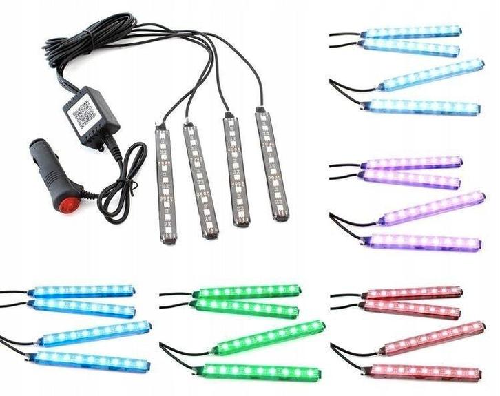 RGB verlichtingsset - Auto-interieur - Smartphone, Auto diversen, Tuning en Styling, Ophalen of Verzenden