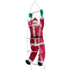 Klimmende Kerstman 120 cm op ladder met LED-verlichting