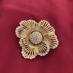 Swarovski - Verguld - Sjaalring - Bloemenclip
