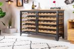 industrieele wijnkast BODEGA 127cm gerecycleerd natuurlijk, Huis en Inrichting, Woonaccessoires | Wijnrekken, Ophalen of Verzenden