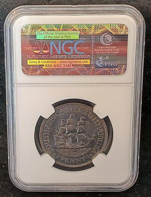Zuid-Afrika. 1 Penny 1923 George V - NGC MS65BN (Zonder, Postzegels en Munten, Munten | Europa | Niet-Euromunten