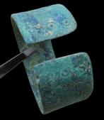 Bronstijd bronzen armband torque met versierde band - 6 cm