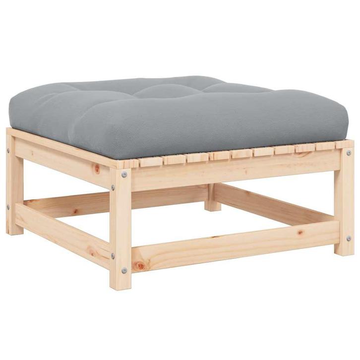 vidaXL Tuinvoetenbank met kussen massief grenenhout, Tuin en Terras, Tuinsets en Loungesets, Nieuw, Verzenden