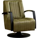 Leren draaifauteuil Galaxy - Vintage Olive (olijf/groen) -, Huis en Inrichting, Nieuw, Ophalen of Verzenden, 50 tot 75 cm, Industrieel, Modern
