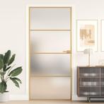 vidaXL Binnendeur smal 93x201,5 cm gehard glas en aluminium, Doe-het-zelf en Verbouw, Deuren en Horren, Verzenden, Nieuw