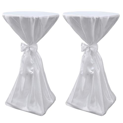 vidaXL Statafelhoes met strik 60cm Wit (2 stuks), Tuin en Terras, Tuinmeubel-accessoires, Nieuw, Verzenden