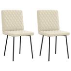 vidaXL Eetkamerstoelen 2 st kunstleer crèmekleurig, Huis en Inrichting, Stoelen, Verzenden, Nieuw
