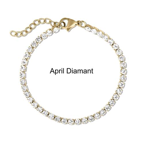 Geboorstesteen tennisarmbandjes goud, Sieraden, Tassen en Uiterlijk, Kettinghangers, Nieuw, Verzenden