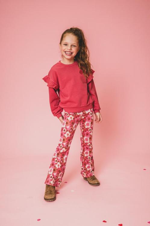 Flared broek meisjesjaquard sweat spring flower  Looxs Maat, Kinderen en Baby's, Kinderkleding | Maat 110, Meisje, Nieuw, Broek