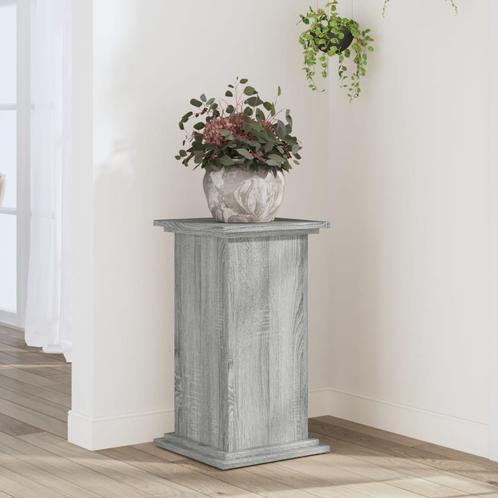 vidaXL Plantenstandaard 33x33x60 cm bewerkt hout grijs, Tuin en Terras, Overige Tuin en Terras, Nieuw, Verzenden