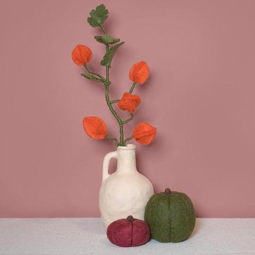 Vilt Bloem Tak - Physalis Lampion - 55cm - Fairtrade Homedec, Kinderen en Baby's, Kinderkamer | Inrichting en Decoratie, Nieuw