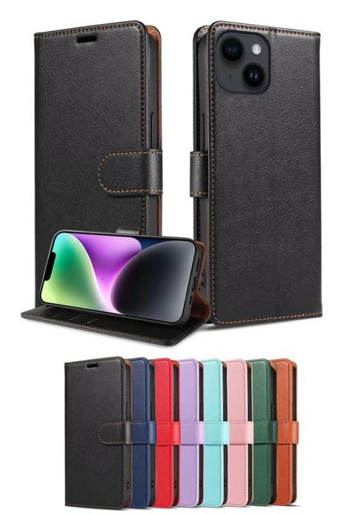 iPhone 16e Luxe Leren Bookcase - Portemonnee Hoesje, Telecommunicatie, Mobiele telefoons | Hoesjes en Frontjes | Apple iPhone