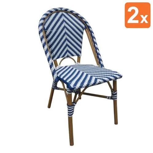 Stoelen | Rotan/Aluminium | Blauw | Houtlook Frame |, Zakelijke goederen, Horeca | Keukenapparatuur, Nieuw in verpakking, Verzenden