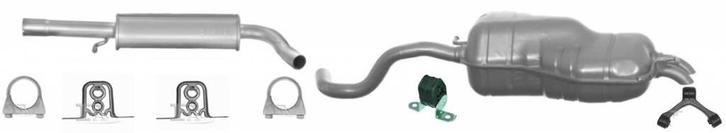 Complete uitlaat middendemper + einddemper Audi A3, Seat Leo, Auto-onderdelen, Uitlaatsystemen, Nieuw, Verzenden