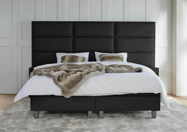 ACTIE! Boxspring Lissabon 180 200 Zwart, Huis en Inrichting, Slaapkamer | Boxsprings, 180 cm, 200 cm, Zwart, Tweepersoons, Nieuw