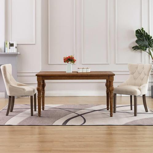 Stoelen - Beige Stof, Set van 2 - OP = OP! - Design Deal, Huis en Inrichting, Stoelen, Twee, Overige kleuren, Nieuw, Ophalen of Verzenden