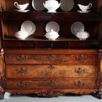 Hollands bloemmahonie gebogen transition  kabinet ca1790 No, Antiek en Kunst, Antiek | Meubels | Kasten, Ophalen of Verzenden