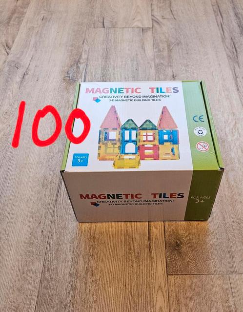 Magnetic Tiles | 100 delig | Nieuw, Kinderen en Baby's, Speelgoed | Bouwstenen, Nieuw, Overige merken, Ophalen of Verzenden