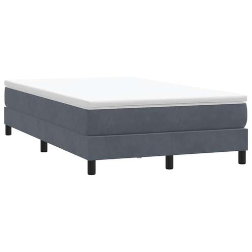 vidaXL Boxspring zonder matras fluweel donkergrijs 120x210, Huis en Inrichting, Slaapkamer | Bedden, Grijs, Nieuw, Stof, Verzenden