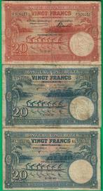 Belgisch-Congo. - 3 x 20 franc - various dates - Pick 15B,, Postzegels en Munten