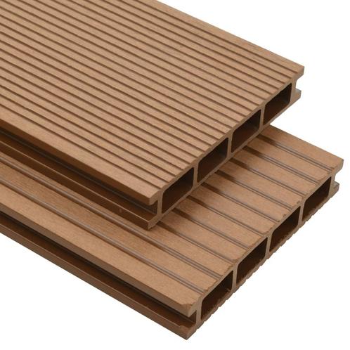 vidaXL Terrasplanken HKC met accessoires 30 m² 4 m teak, Doe-het-zelf en Verbouw, Vloerdelen en Plavuizen, Nieuw, Verzenden