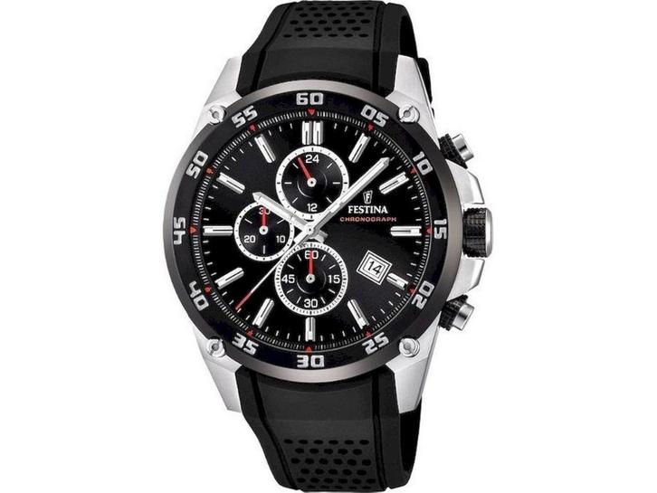 Festina F20330/5 - Polshorloge - Chronograaf - Staal - Ø, Kleding | Heren, Overige Herenkleding, Zo goed als nieuw, Verzenden