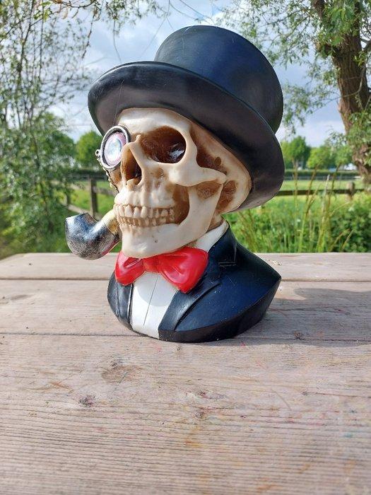 Beeld, head skull black colored - 28 cm - polyresin, Antiek en Kunst, Curiosa en Brocante