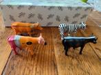 Beeldje - Cow Parade. Cowparade. 4 Mini Cows. ZOW, HOT ROD,