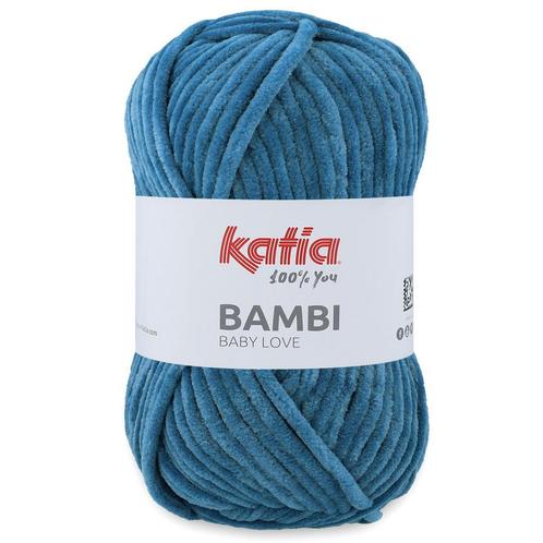 Katia Bambi - 334 jeansblauw - Chenille Garen, Hobby en Vrije tijd, Breien en Haken, Ophalen of Verzenden