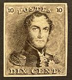 België 1849 - Epaulet 1 - 10c Grijsbruin - Prachtige Marges, Gestempeld