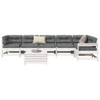 vidaXL 7-delige Loungeset massief grenenhout wit, Tuin en Terras, Verzenden, Nieuw, Loungeset