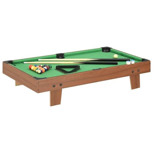 Mini Pooltafel 92cm - Bruin/Groen | Retourdeal! 41% Korting, Sport en Fitness, Biljarten en Poolen, Nieuw, Biljarttafel, Ophalen of Verzenden