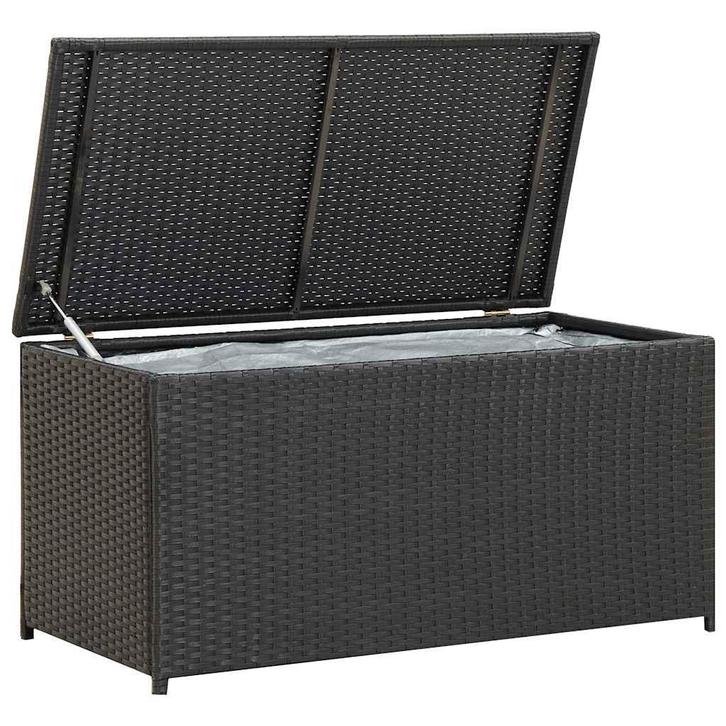 vidaXL Tuinbox 100x50x50 cm poly rattan zwart, Tuin en Terras, Overige Tuin en Terras, Nieuw, Verzenden