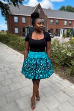 Afrikaanse print mini rok - Turquoise Kampala Pattern - S, Kleding | Dames, Rokken, Ophalen of Verzenden, Nieuw