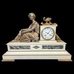 Napoleon III -   Gepatineerd brons, Marmer - 1850-1900, Antiek en Kunst, Antiek | Klokken
