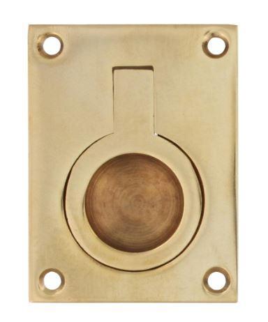 Intersteel Luikring recht 50mm x 39mm messing gelakt, Doe-het-zelf en Verbouw, Hang- en Sluitwerk, Verzenden