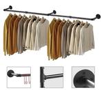 Industriële Wandkledingrek – Gouden Metalen Kledingstang 180, Verzenden, Nieuw